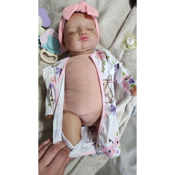 🆕20 inch Full Cloth Body With Vinyl Limbs Baby Dolls Weighted Toddler Baby Girl - Picture 2 of 11